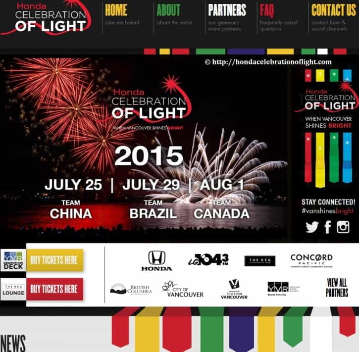 Honda Celebration of Light 2015 „When Vancouver Shines Bright“: Das weltweit größte Feuerwerksspektakel in Vancouver feiert 25-jähriges Jubiläum