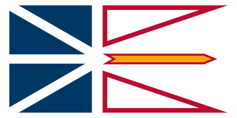 Die Flagge von Newfoundland and Labrador.