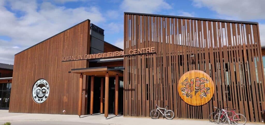 The Kwanlin Dün Cultural Centre on the bank of the Yukon River