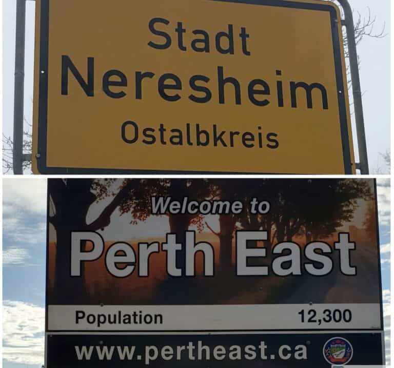 Ortstafeln Neresheim - Perth East.